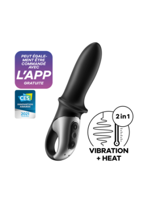 Vibromasseur noir USB, chauffant et connecté Hot Passion Satisfyer - CC597790